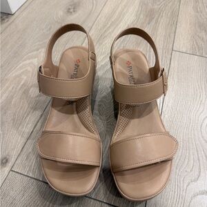 Patrizia Tan Leather Slingback Sandals